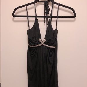 Black halter SKY top with real swarovski crystals